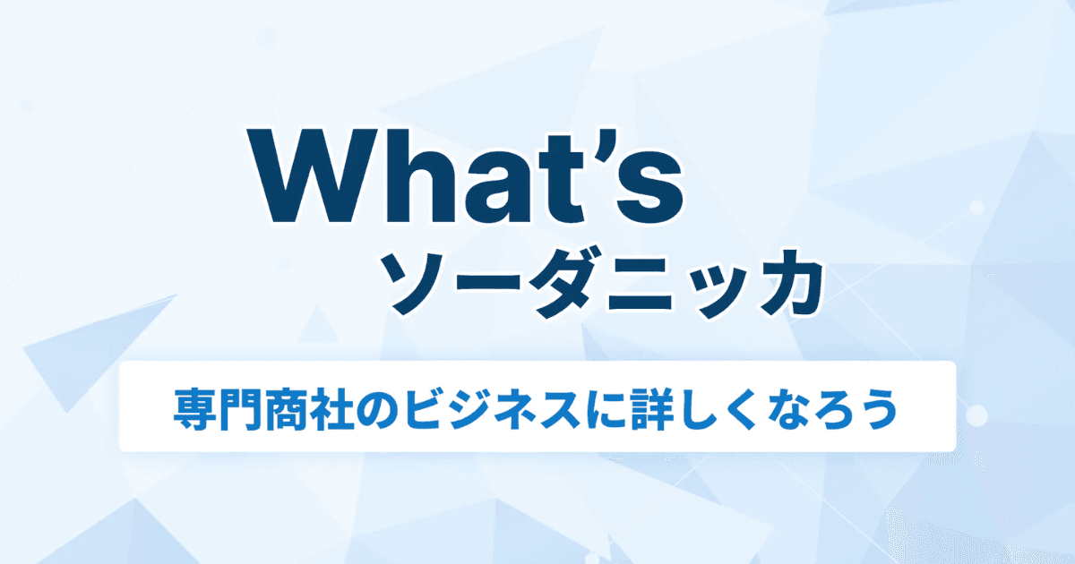 【3分でわかる】ソーダニッカ株式会社のビジネスモデル