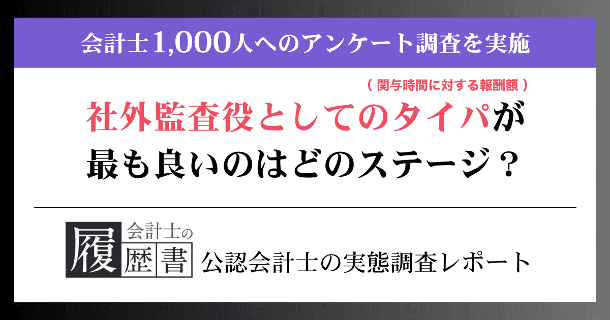 【会計士クイズ】社外監査役としてタイパが最も良いのはどのステージ?